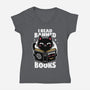 Cat Book Necronomicon-Womens-V-Neck-Tee-Studio Mootant