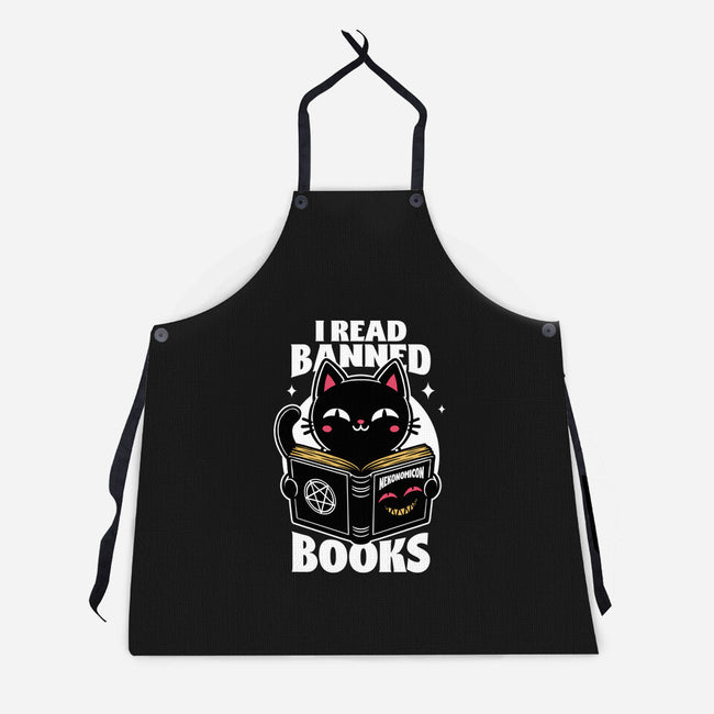 Cat Book Necronomicon-Unisex-Kitchen-Apron-Studio Mootant