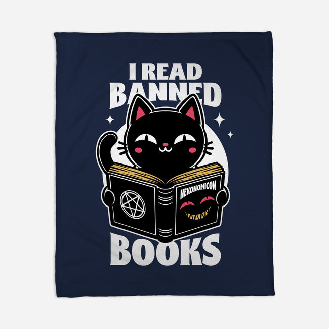 Cat Book Necronomicon-None-Fleece-Blanket-Studio Mootant