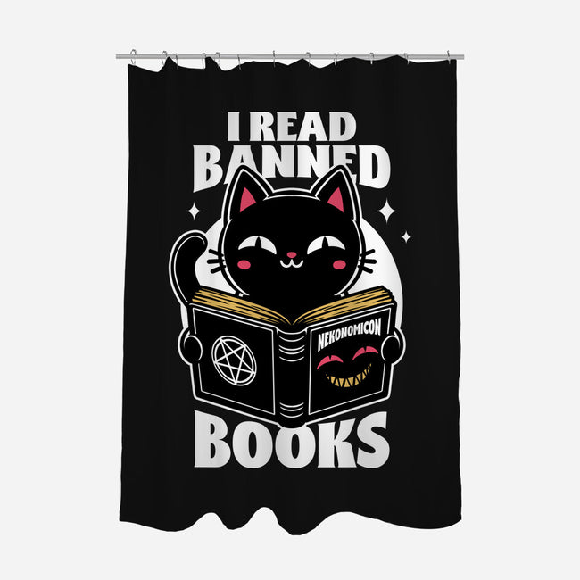 Cat Book Necronomicon-None-Polyester-Shower Curtain-Studio Mootant