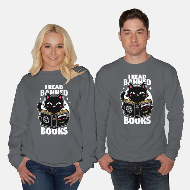 Cat Book Necronomicon-Unisex-Crew Neck-Sweatshirt-Studio Mootant