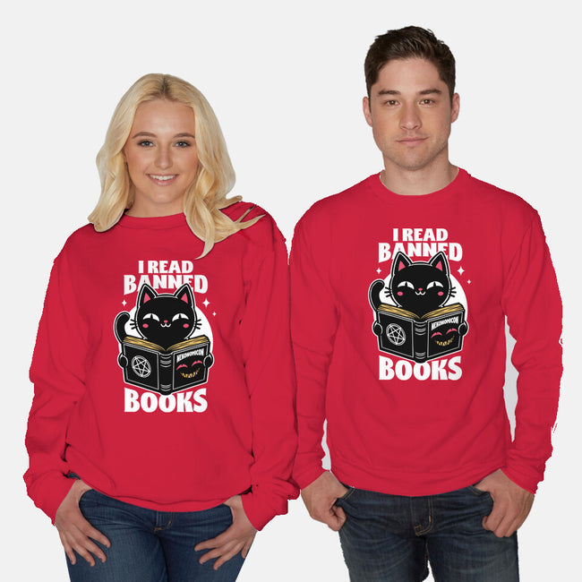 Cat Book Necronomicon-Unisex-Crew Neck-Sweatshirt-Studio Mootant