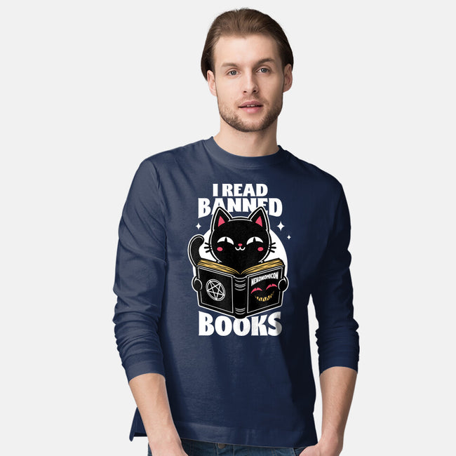 Cat Book Necronomicon-Mens-Long Sleeved-Tee-Studio Mootant