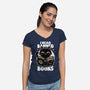 Cat Book Necronomicon-Womens-V-Neck-Tee-Studio Mootant