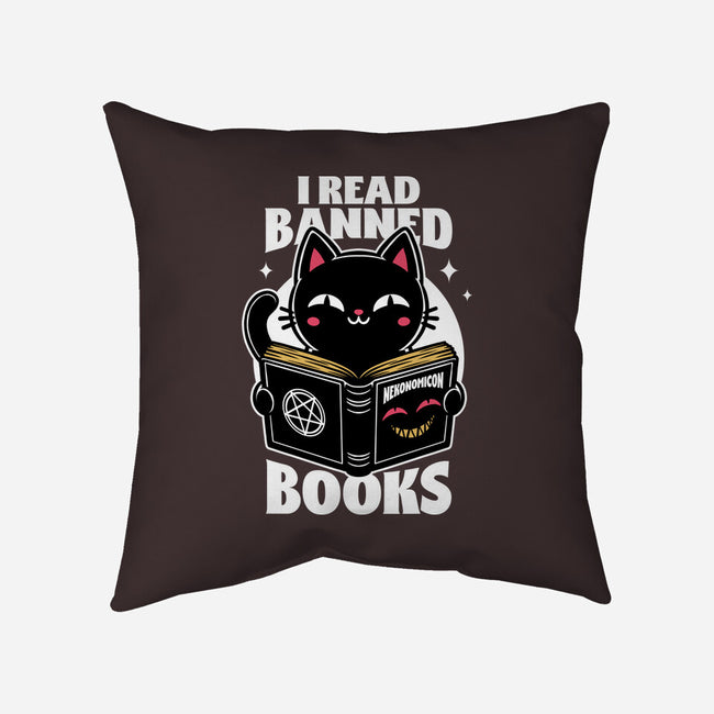 Cat Book Necronomicon-None-Removable Cover-Throw Pillow-Studio Mootant