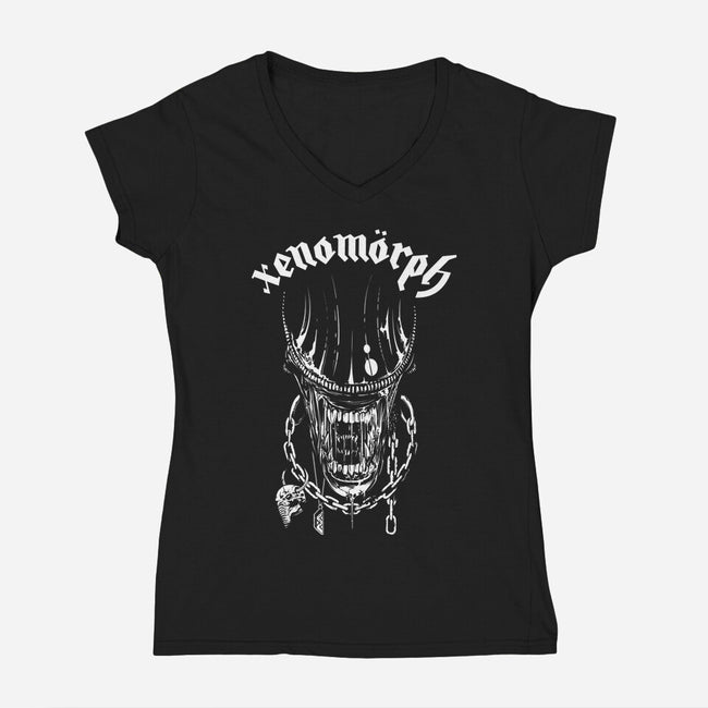 Xenomorph-Womens-V-Neck-Tee-CappO