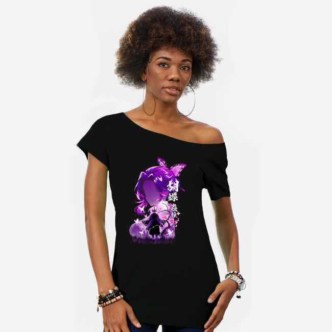 Insect Breathing Moon-Womens-Off Shoulder-Tee-hypertwenty