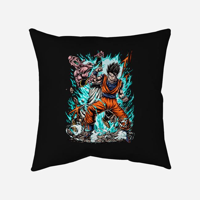 Gohan Vs Boo-None-Removable Cover-Throw Pillow-Knegosfield