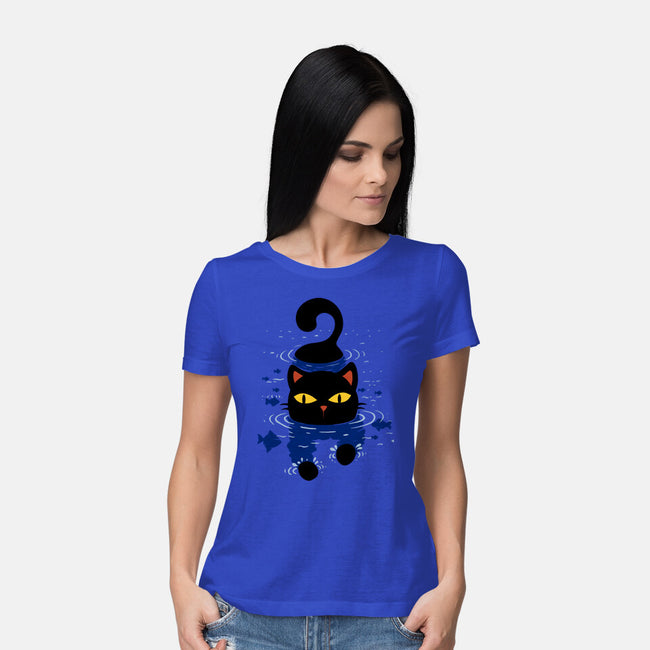 Paws In Water-Womens-Basic-Tee-erion_designs