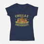 Chillax University-Womens-V-Neck-Tee-erion_designs