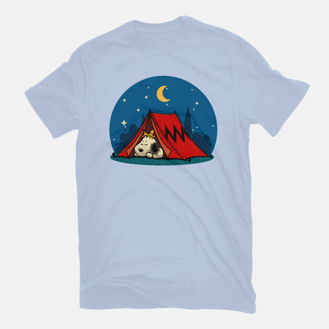 Beagle Camping-Womens-Fitted-Tee-erion_designs