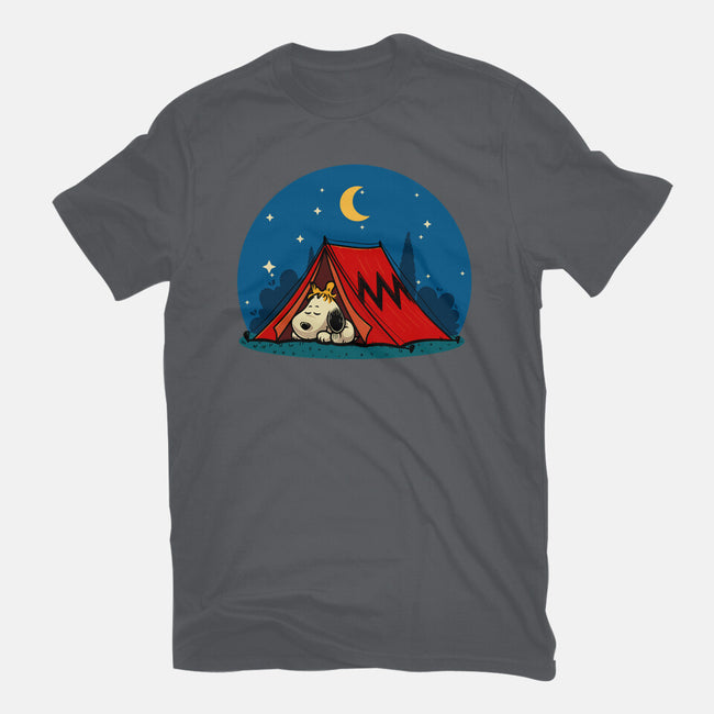 Beagle Camping-Womens-Fitted-Tee-erion_designs