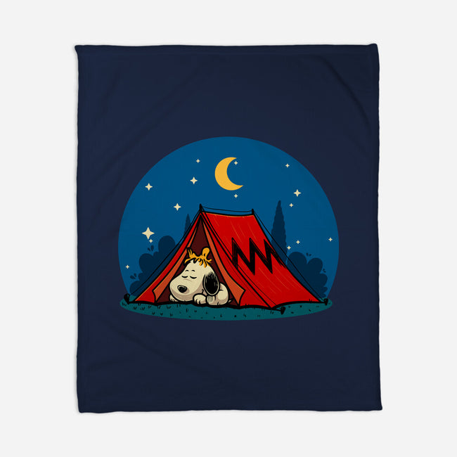 Beagle Camping-None-Fleece-Blanket-erion_designs