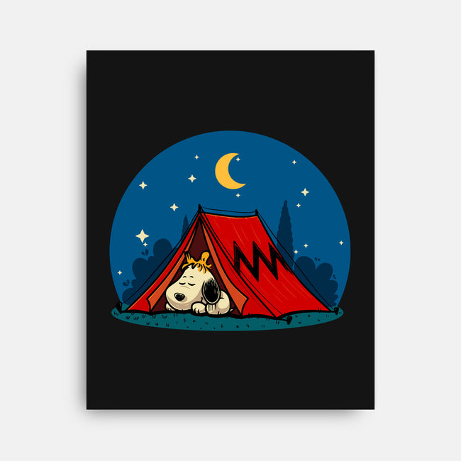 Beagle Camping-None-Stretched-Canvas-erion_designs