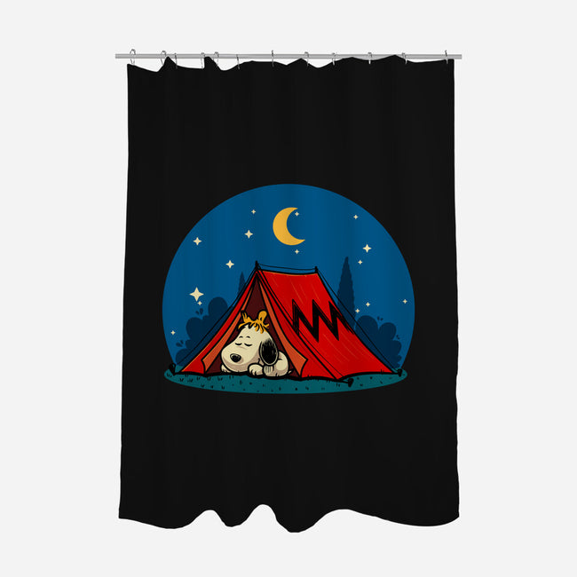 Beagle Camping-None-Polyester-Shower Curtain-erion_designs