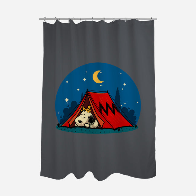 Beagle Camping-None-Polyester-Shower Curtain-erion_designs