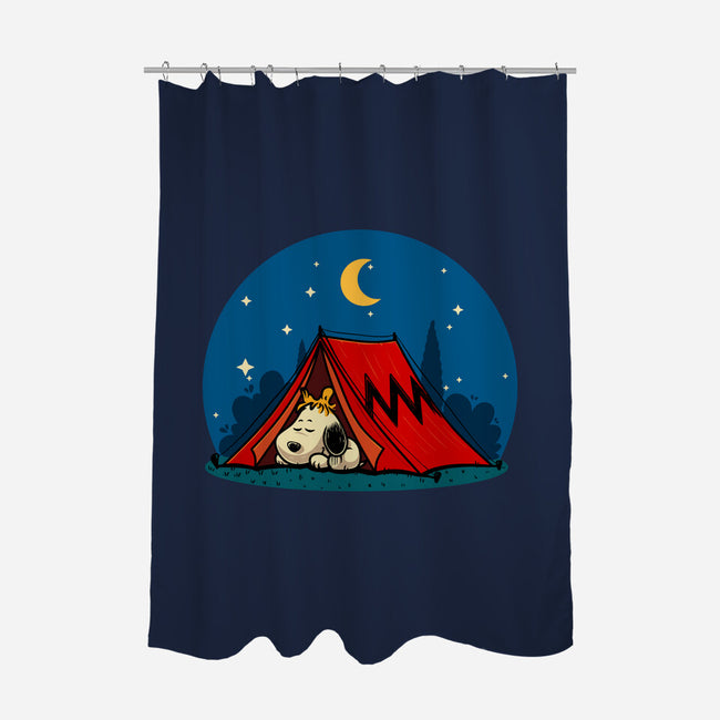 Beagle Camping-None-Polyester-Shower Curtain-erion_designs