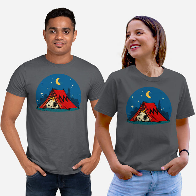 Beagle Camping-Unisex-Basic-Tee-erion_designs