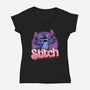 Stitch-Womens-V-Neck-Tee-Astrobot Invention