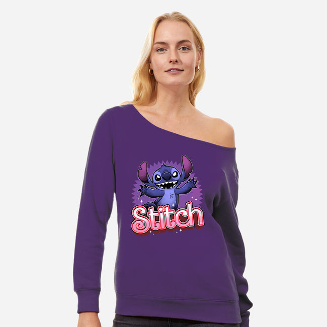 Stitch-Womens-Off Shoulder-Sweatshirt-Astrobot Invention