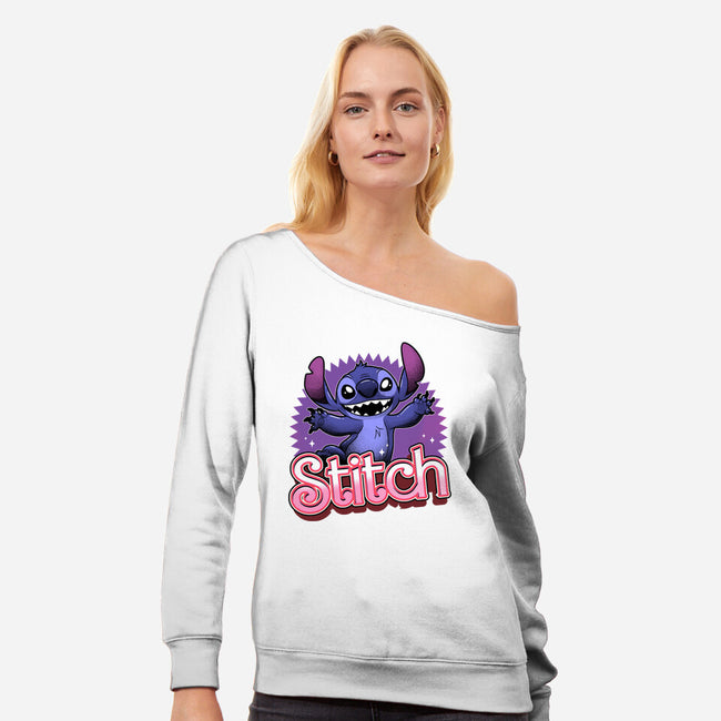 Stitch-Womens-Off Shoulder-Sweatshirt-Astrobot Invention