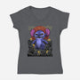 Stitchzilla-Womens-V-Neck-Tee-Astrobot Invention