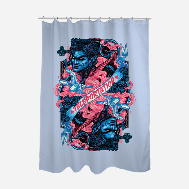 Teleportation Card-None-Polyester-Shower Curtain-glitchygorilla