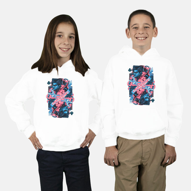 Teleportation Card-Youth-Pullover-Sweatshirt-glitchygorilla