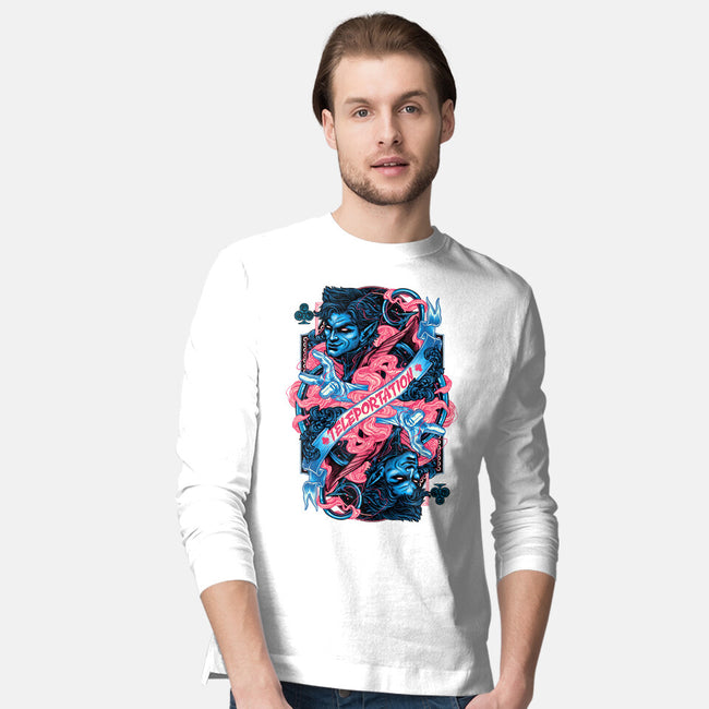 Teleportation Card-Mens-Long Sleeved-Tee-glitchygorilla