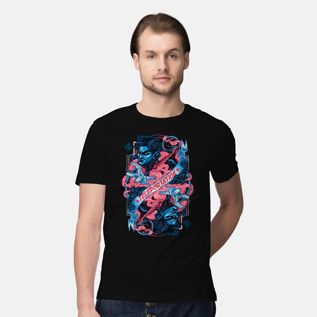 Teleportation Card-Mens-Premium-Tee-glitchygorilla