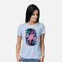 Teleportation Card-Womens-Basic-Tee-glitchygorilla