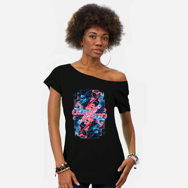 Teleportation Card-Womens-Off Shoulder-Tee-glitchygorilla