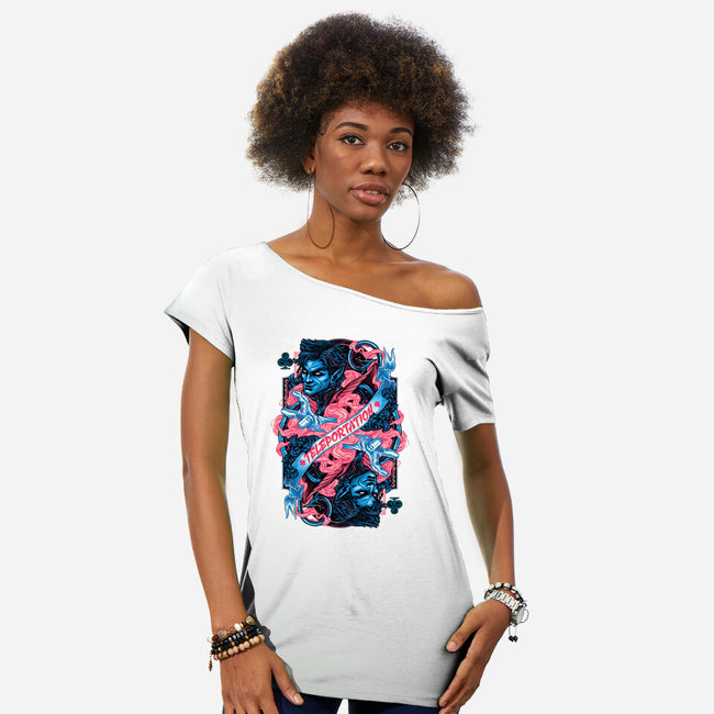 Teleportation Card-Womens-Off Shoulder-Tee-glitchygorilla