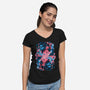 Teleportation Card-Womens-V-Neck-Tee-glitchygorilla