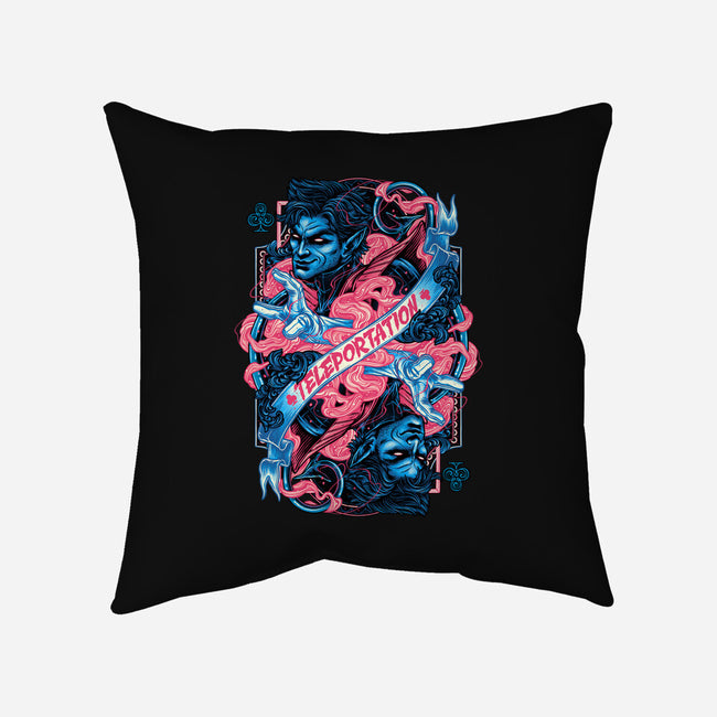 Teleportation Card-None-Removable Cover-Throw Pillow-glitchygorilla