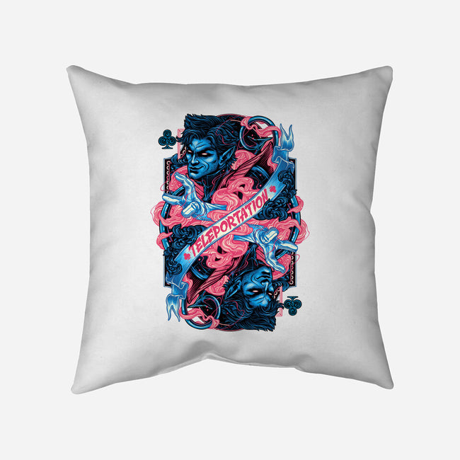 Teleportation Card-None-Removable Cover-Throw Pillow-glitchygorilla