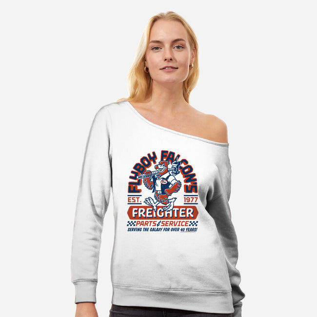 Flyboy Falcon-Womens-Off Shoulder-Sweatshirt-Wheels