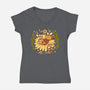 Sunflower Cat Bee-Womens-V-Neck-Tee-TechraNova