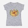 Sunflower Cat Bee-Womens-V-Neck-Tee-TechraNova