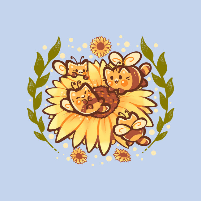 Sunflower Cat Bee-None-Beach-Towel-TechraNova