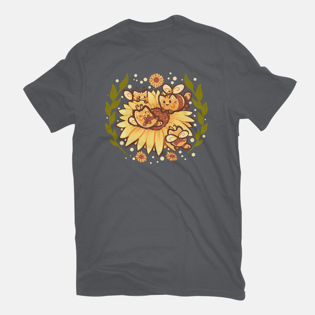 Sunflower Cat Bee-Womens-Basic-Tee-TechraNova