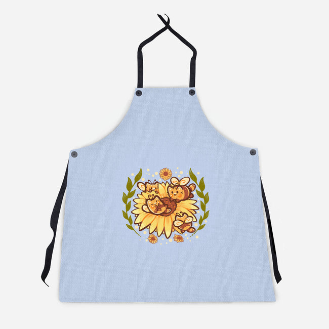 Sunflower Cat Bee-Unisex-Kitchen-Apron-TechraNova