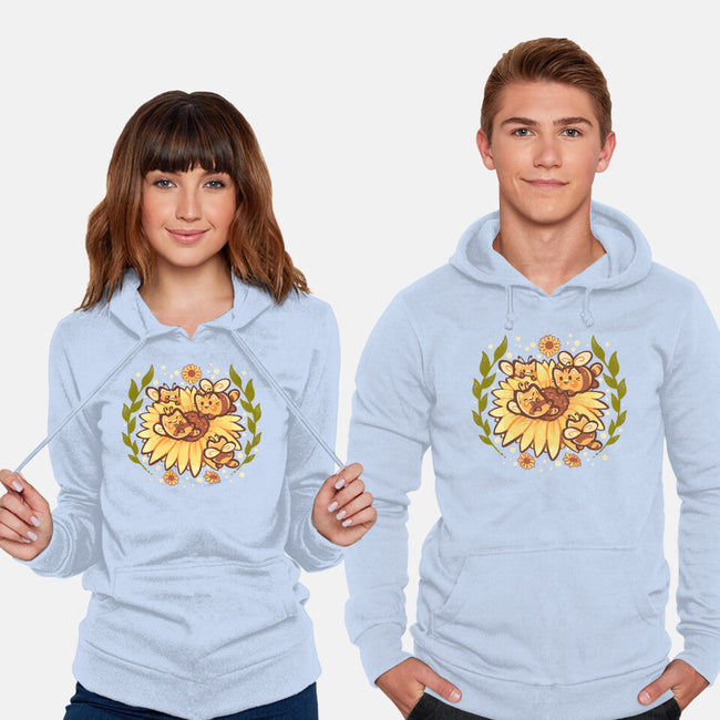 Sunflower Cat Bee-Unisex-Pullover-Sweatshirt-TechraNova