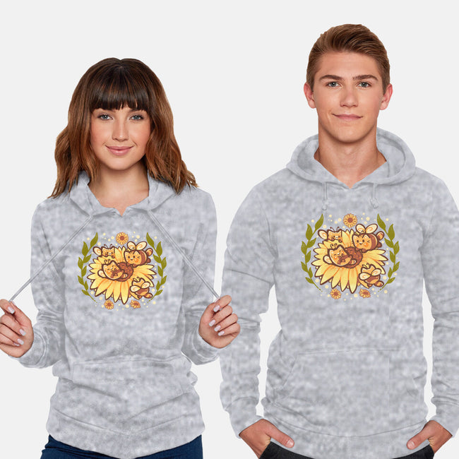 Sunflower Cat Bee-Unisex-Pullover-Sweatshirt-TechraNova