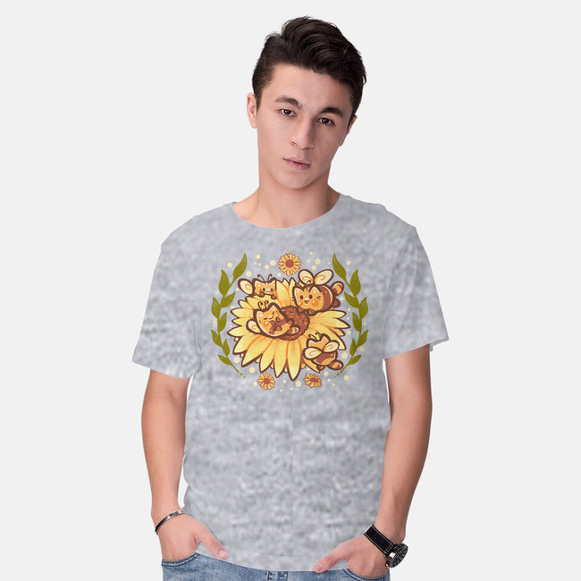 Sunflower Cat Bee-Mens-Basic-Tee-TechraNova