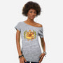 Sunflower Cat Bee-Womens-Off Shoulder-Tee-TechraNova