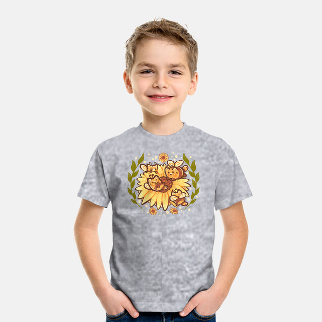 Sunflower Cat Bee-Youth-Basic-Tee-TechraNova