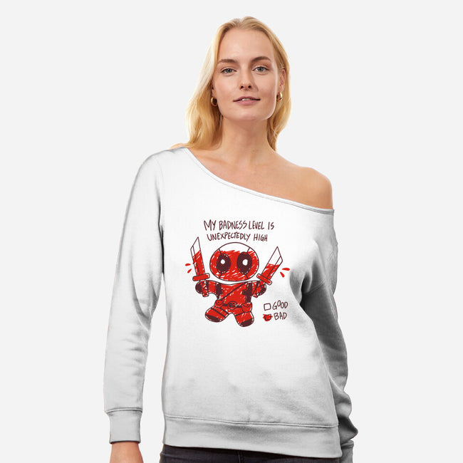 Badness Pool-Womens-Off Shoulder-Sweatshirt-yumie