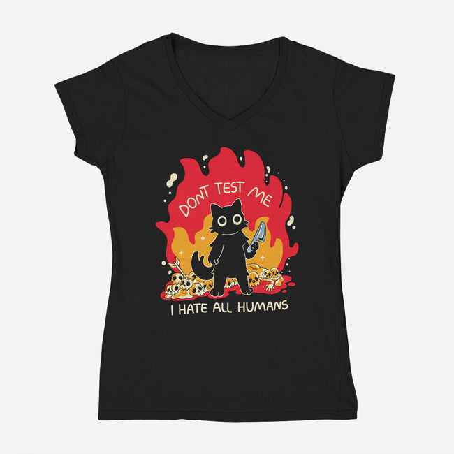 Dont Test Me-Womens-V-Neck-Tee-yumie