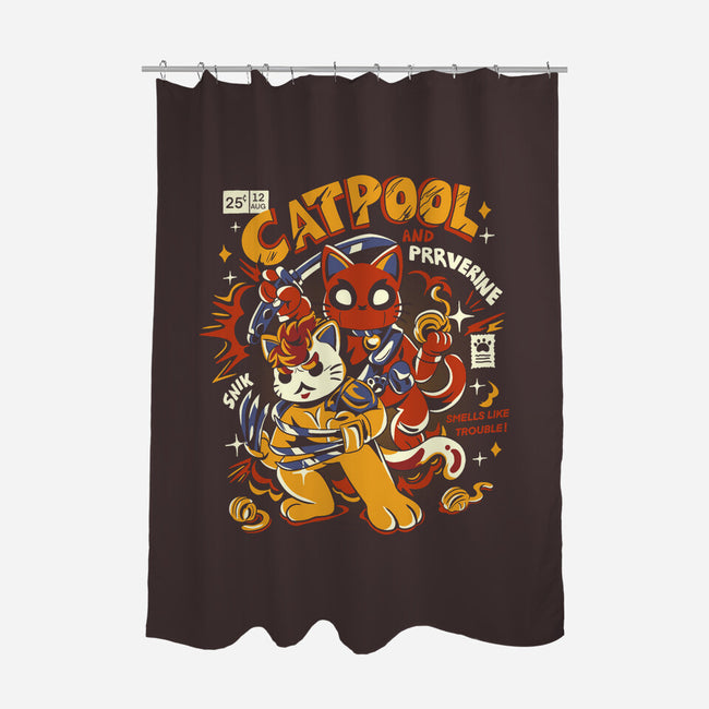 Catpool-None-Polyester-Shower Curtain-yumie